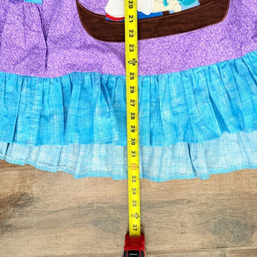 Custom Little Mermaid Kiss the Girl Tiered Ruffle Dress,Purple Turquoise,8